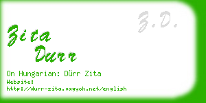 zita durr business card